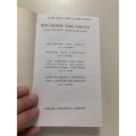 "SQUARING THE CIRCLE" A HISTORY OF THE PROBLEM HOBSON, E.W. Hardcover VTG LS6 - Picture 7 of 8